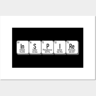 Inspire - Perodic Table - Funny Chemist, Science Teacher, Doctors and Science Club Posters and Art